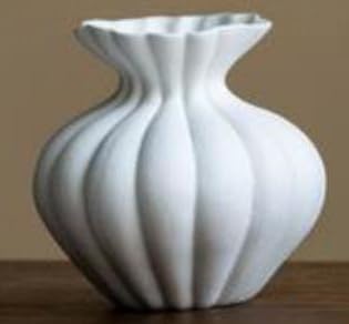 White Ceramic Vase, 8.2 Inch Modern Boho White Flower Vase for Home Decor, Unique Vase for Farmhouse Living Room Cabinet Table Centerpieces Wedding Decorations