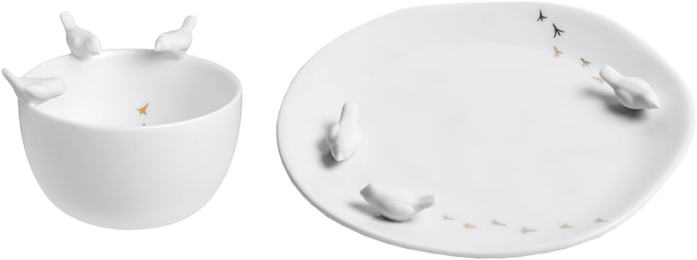 Räder Porcelain Stories Decorative Bird Bowl and Plate Set