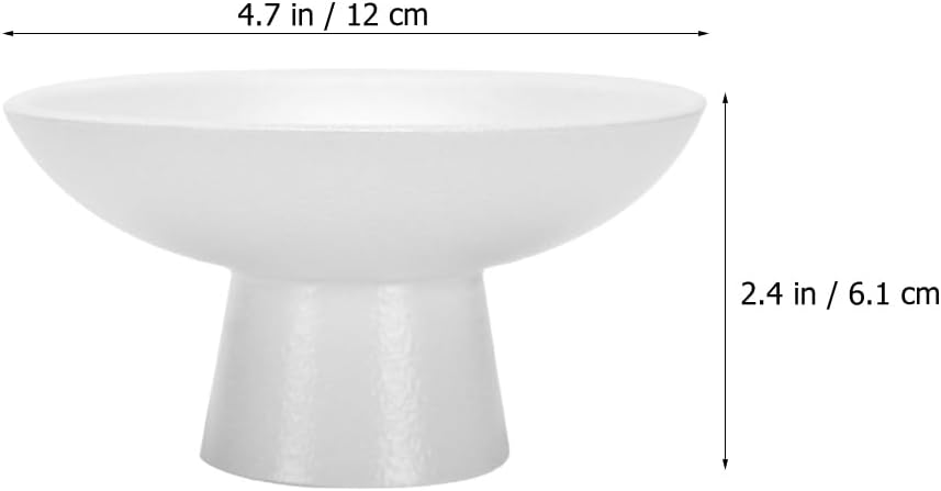 MAGICLULU Ceramic Fruit Bowl Decorative Footed Serving Dish 4.72X2.40In White Pedestal Cake Plate for Kitchen Centerpiece Dessert Display