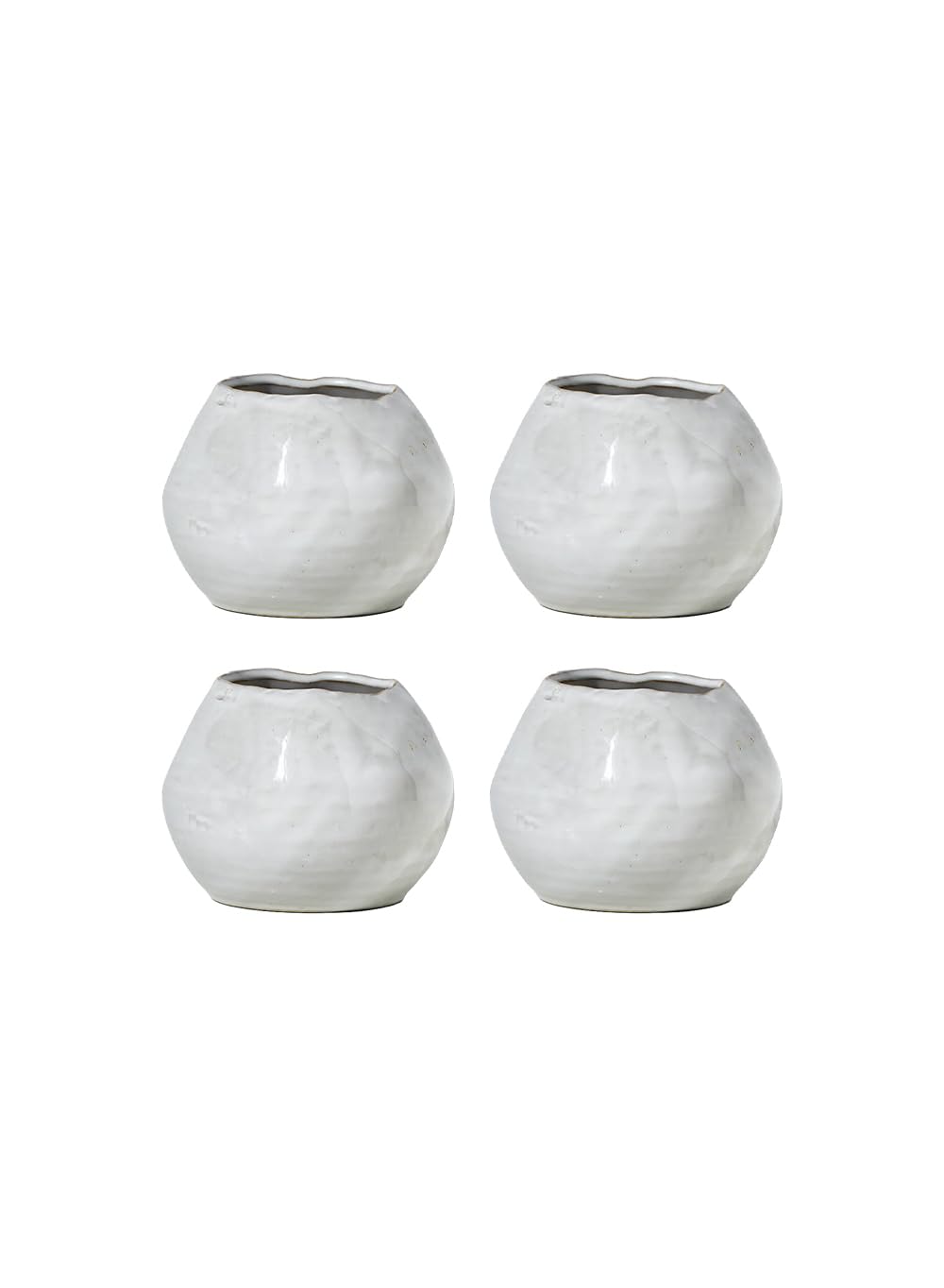 Serene Spaces Living Set of 2 Large Free-Form Edge Glazed Ceramic Plate- Dinnerware for Vintage Weddings, Events, Measures 12" Diameter and 1.5" Tall