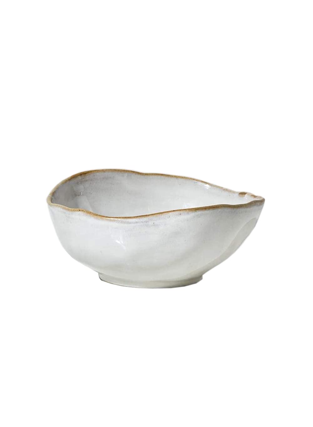 Serene Spaces Living Set of 2 Large Free-Form Edge Glazed Ceramic Plate- Dinnerware for Vintage Weddings, Events, Measures 12" Diameter and 1.5" Tall