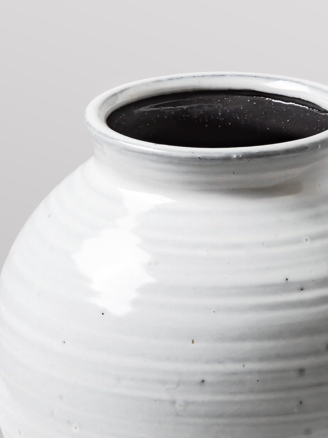 LE TAUCI Ceramic Vase, 9 Inch, Large Vase, Decorative Vase, Grey Vase
