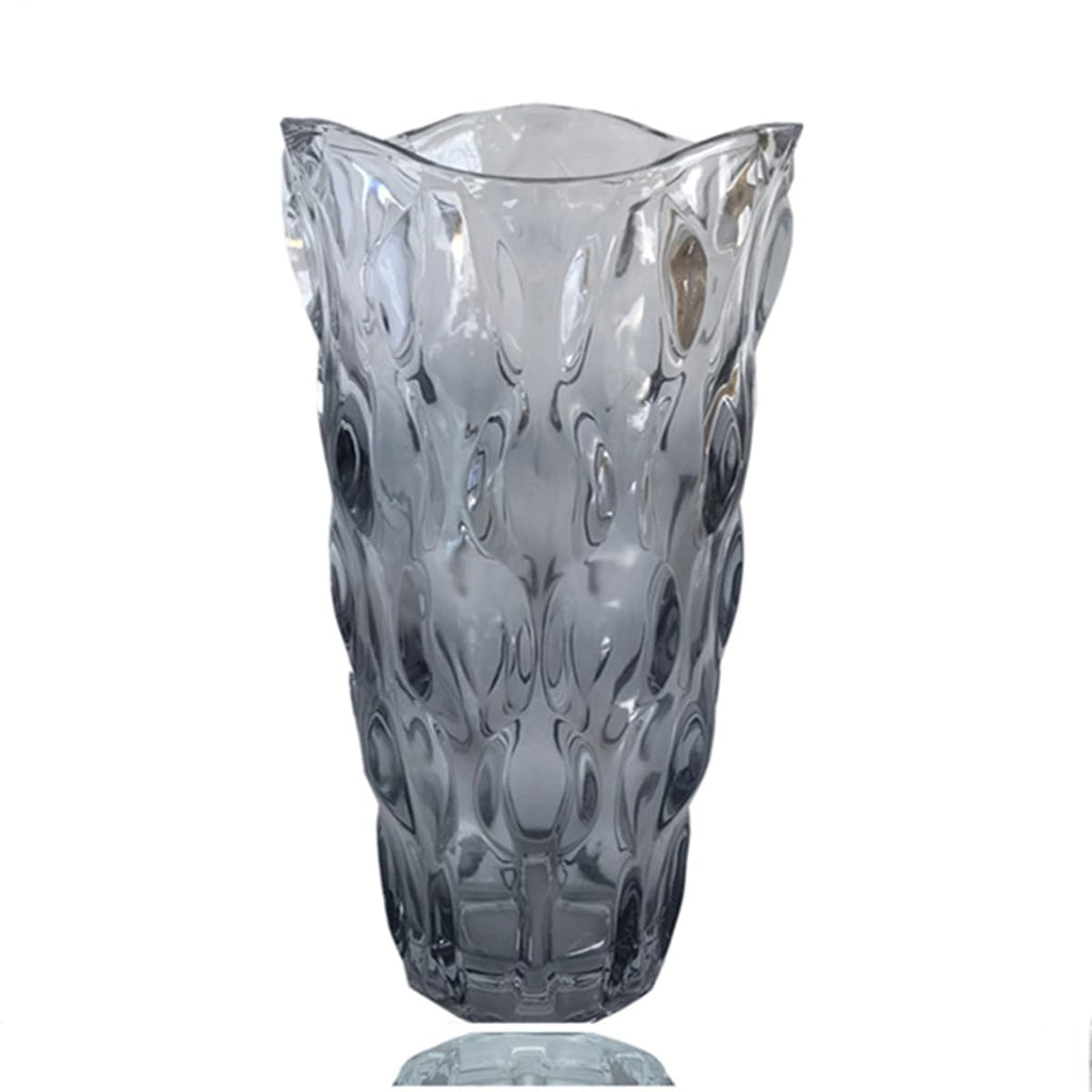 Heavy Glass Flower Vase Thickened 3.5lb 9.5inch Sparkle vase Bohemian Style, for Centerpieces,Wedding,Perfect Home Decor (Sparkle)