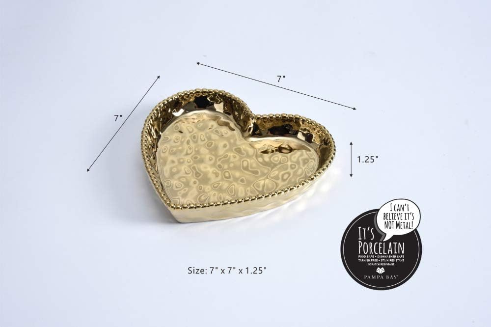 Pampa Bay Love is in the Air Medium Heart Dish (1, Gold)