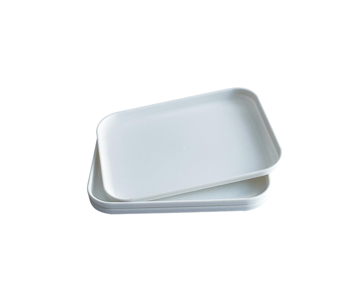 Small Tray 3 Pack, Blue 7.8 inch Wheat Straw Plastic Plates