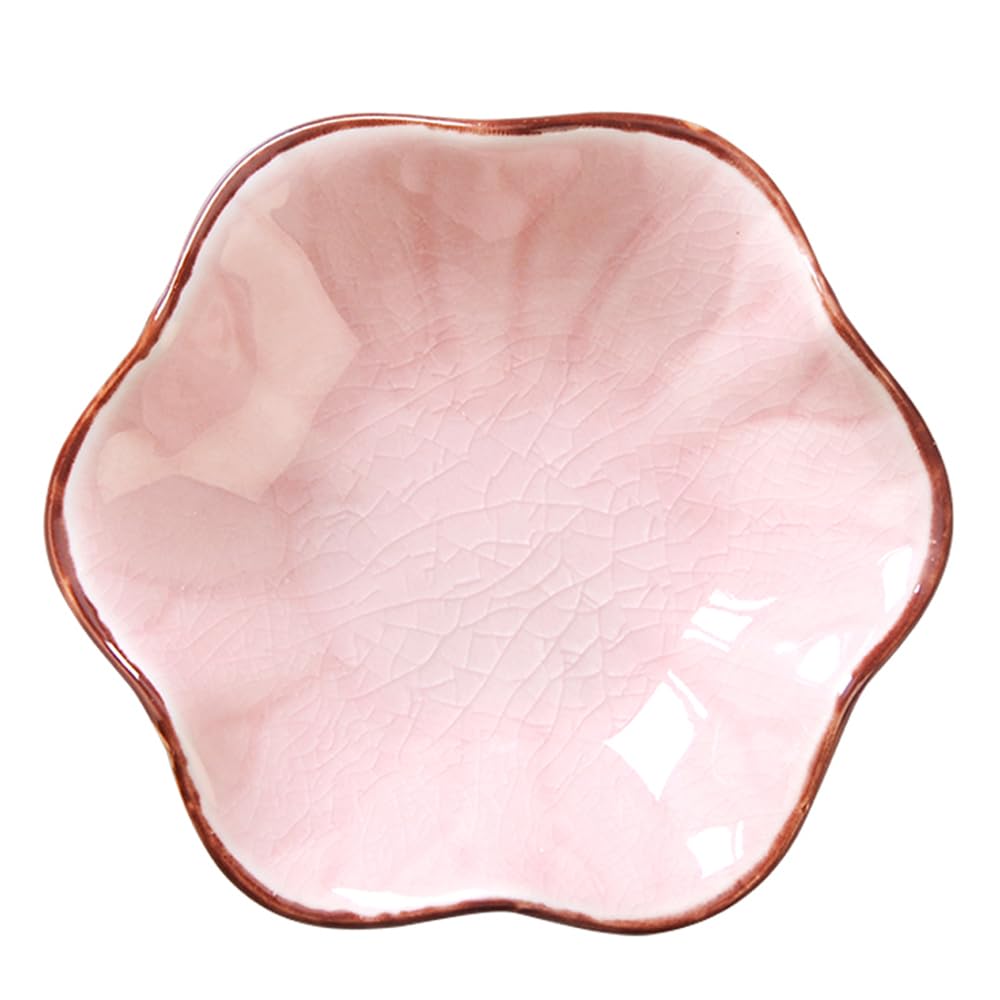 JAMEND CLXP Lotus Leaf Shape Decorative Ring Tray, Small Key Bowl, Ceramic Trinket Tray Jewelry Dish Organizing Necklace Earrings, Home Decoration for Mom Best Friend Sister, Pink.