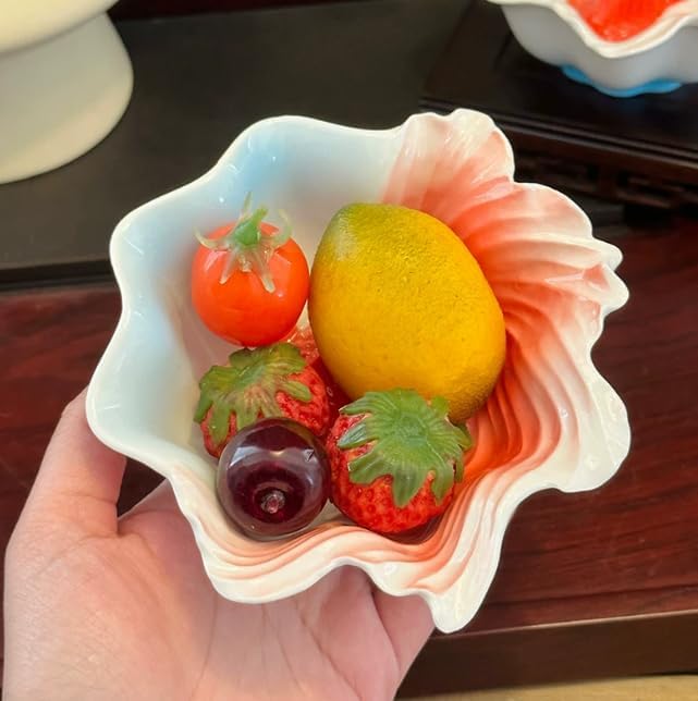 Goldfish Ceramic Bowl, Enamel Glaze Koi Fish Serving Dish, New Chinese Style Decorative Porcelain Rice Bowl, Microwave Safe Shallow Plate for Snack Sushi Sauce Home Kitchen Decor