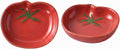 2 Pack Small Ceramic Tomato Pinch Bowls, 4.3 x 3.5 Inch - Food Shaped Spoon Rest, Tiny Condiment Dipping Sauces Dishes for Kitchen Counter, Red Vegetable Theme Decor