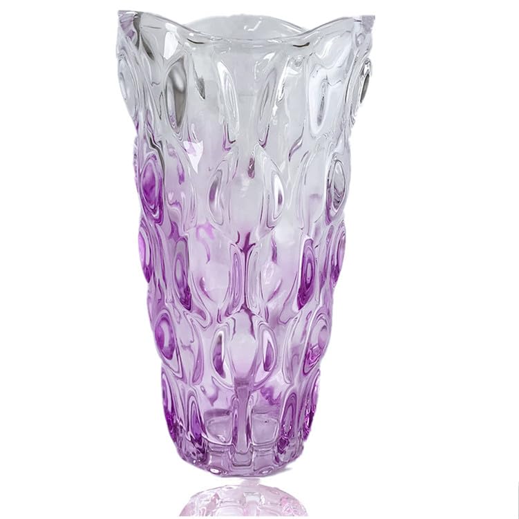 Heavy Glass Flower Vase Thickened 3.5lb 9.5inch Sparkle vase Bohemian Style, for Centerpieces,Wedding,Perfect Home Decor (Sparkle)