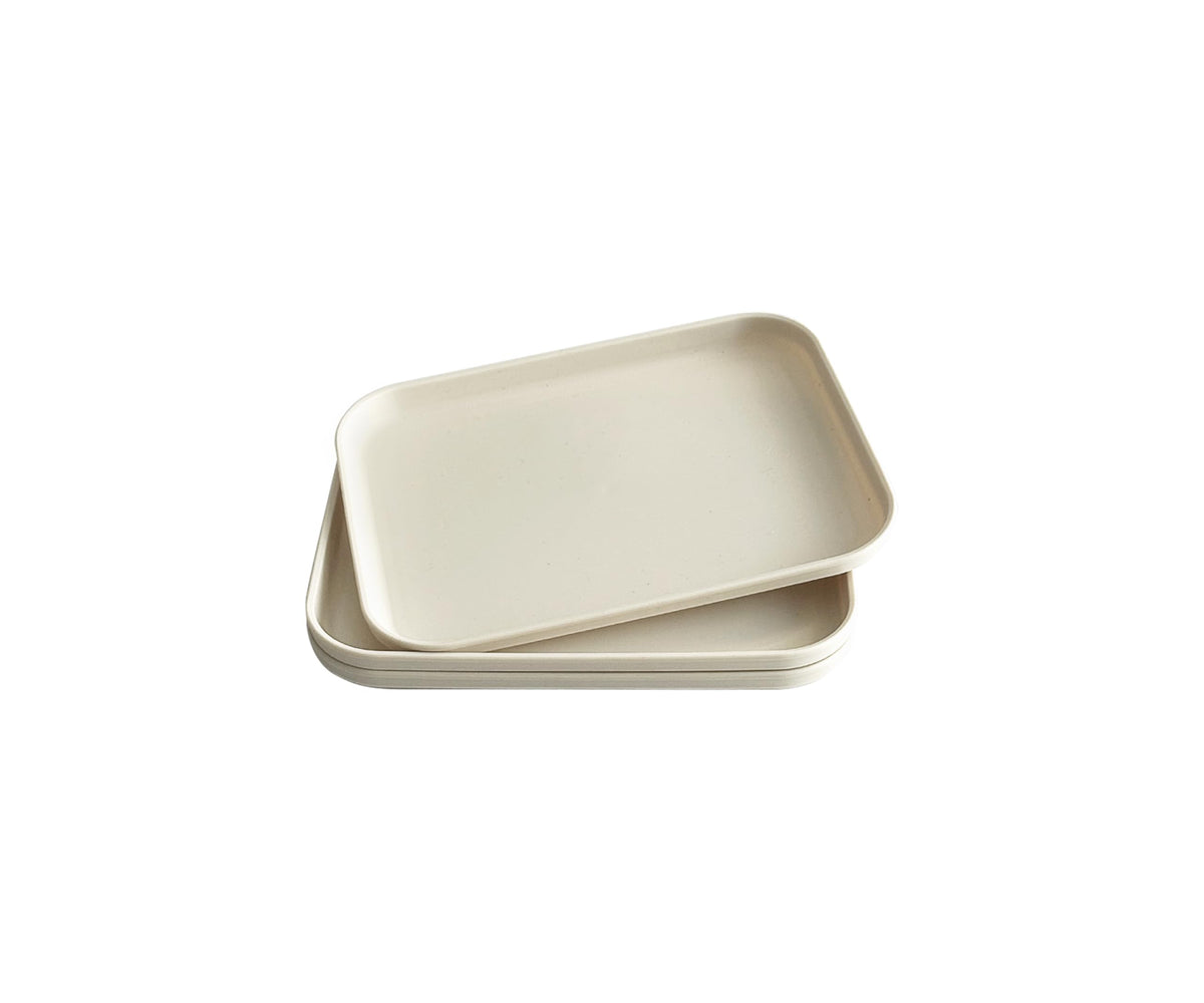 Small Tray 3 Pack, Blue 7.8 inch Wheat Straw Plastic Plates