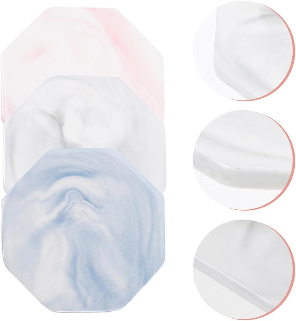 3pcs Marble Pattern Ceramic Drink Coasters for Home Xmas Table Protection