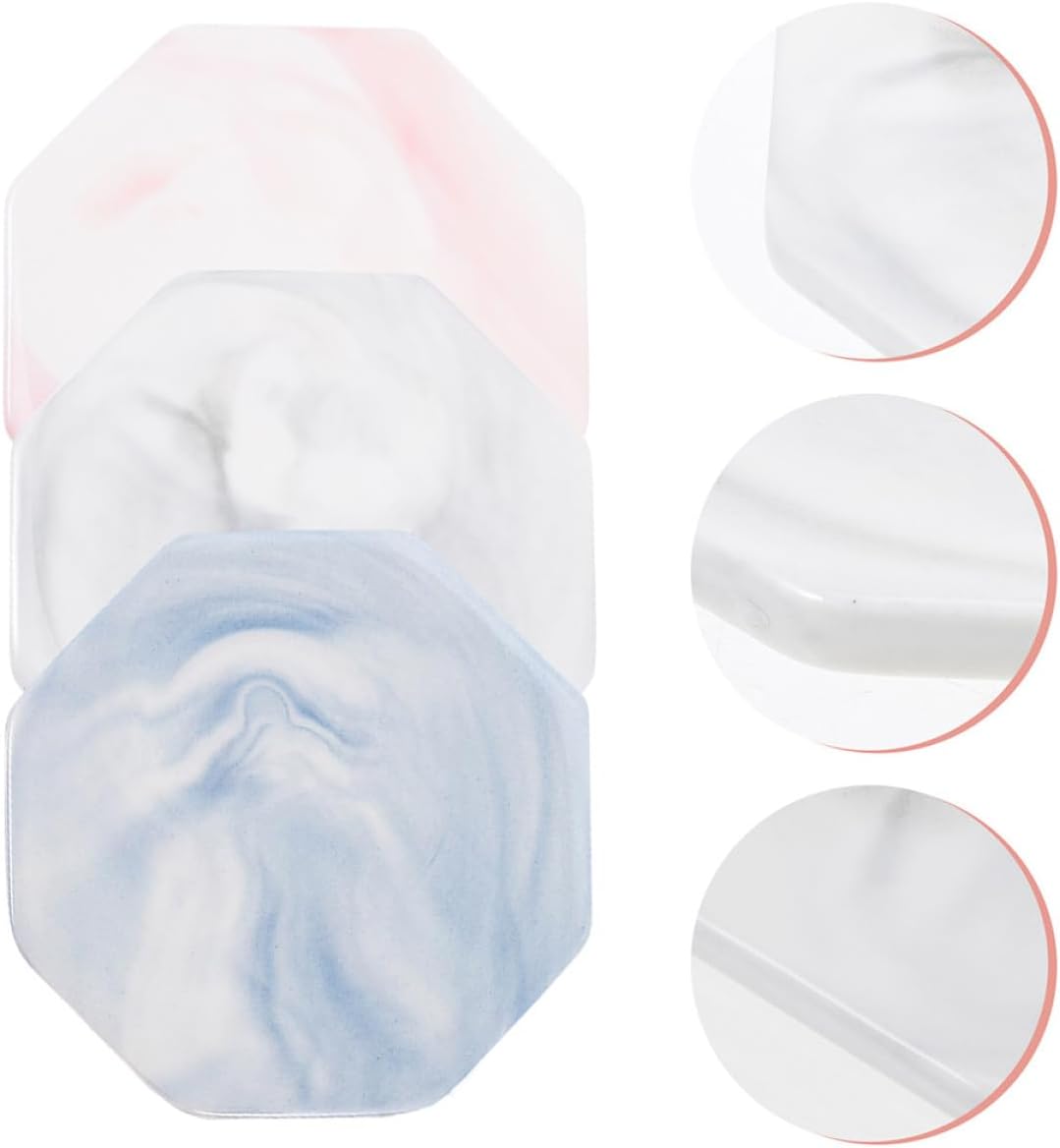 3pcs Marble Pattern Ceramic Drink Coasters for Home Xmas Table Protection
