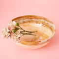 Onyx Marble Stone Bowl, Living Room Coffee Table Decor, Candy Snacks Fruits Dish, Kitchen Countertop, Entry Way Keys Holder, Office Desk Catchall, Housewarming Gift, 8" Wide, Pink Brown Green
