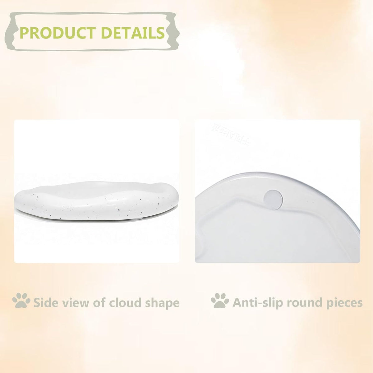 CHENACC Ceramic Jewelry Tray, White Round Cloud-Shaped