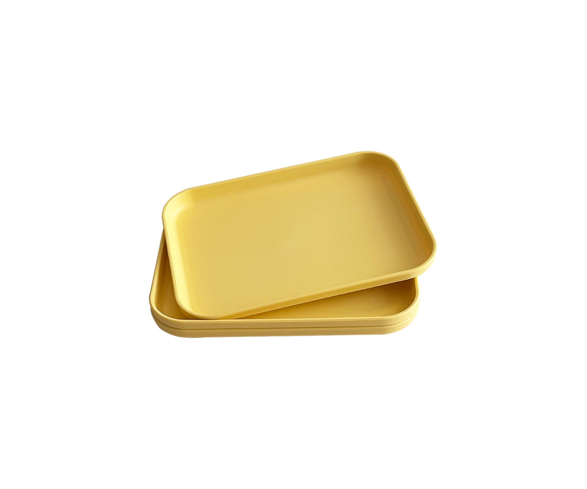 Small Tray 3 Pack, Blue 7.8 inch Wheat Straw Plastic Plates