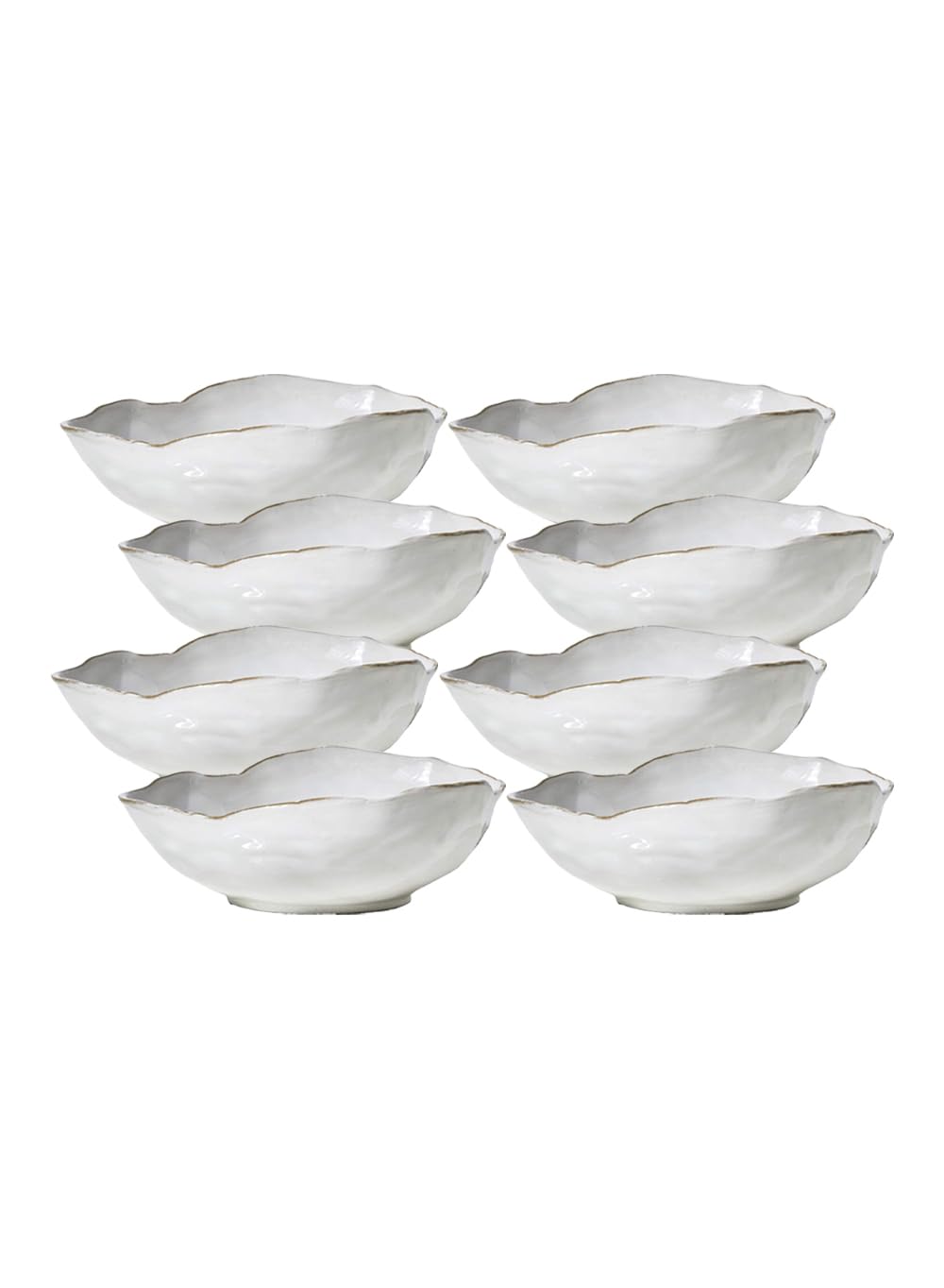 Serene Spaces Living Set of 2 Large Free-Form Edge Glazed Ceramic Plate- Dinnerware for Vintage Weddings, Events, Measures 12" Diameter and 1.5" Tall