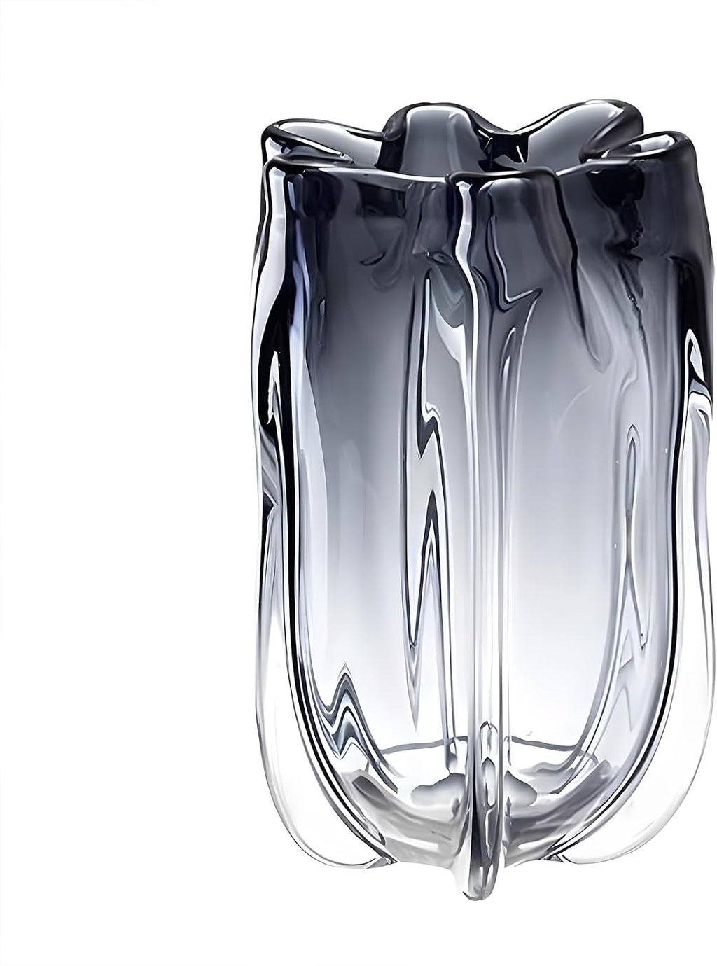 Modern Advanced Grey Black Glass Vase for Flowers, Hand Blown Art Glass Glass vase,Room Decoration and Centerpiece