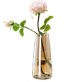 FANTESTICRYAN Modern Glass Vase, 8.7''H Decor Flower Vases, Crystal Grey