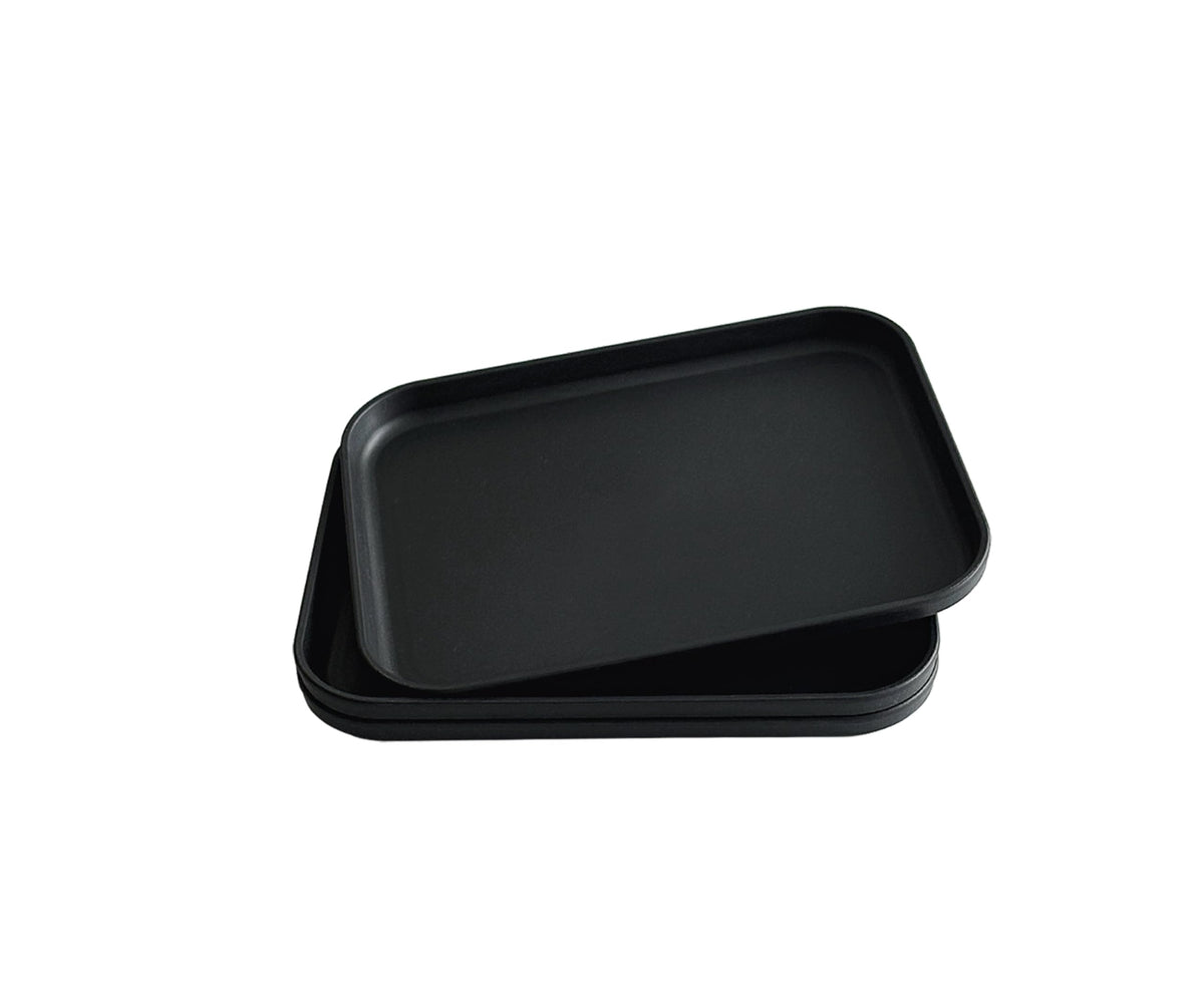 Small Tray 3 Pack, Blue 7.8 inch Wheat Straw Plastic Plates