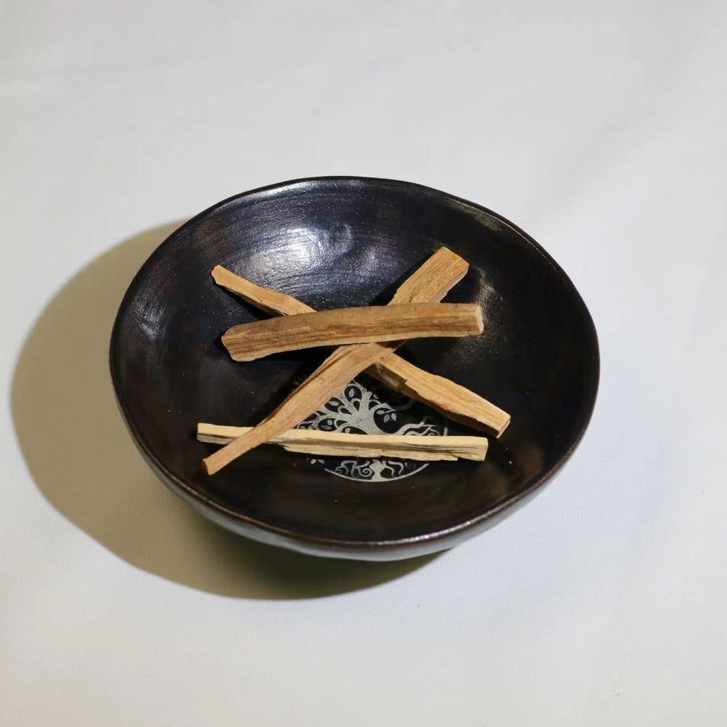 Prayer Offering Ritual Bowl Plate Great for Use Candles Tray Religious Spiritual Gifts （Black Tree Life）