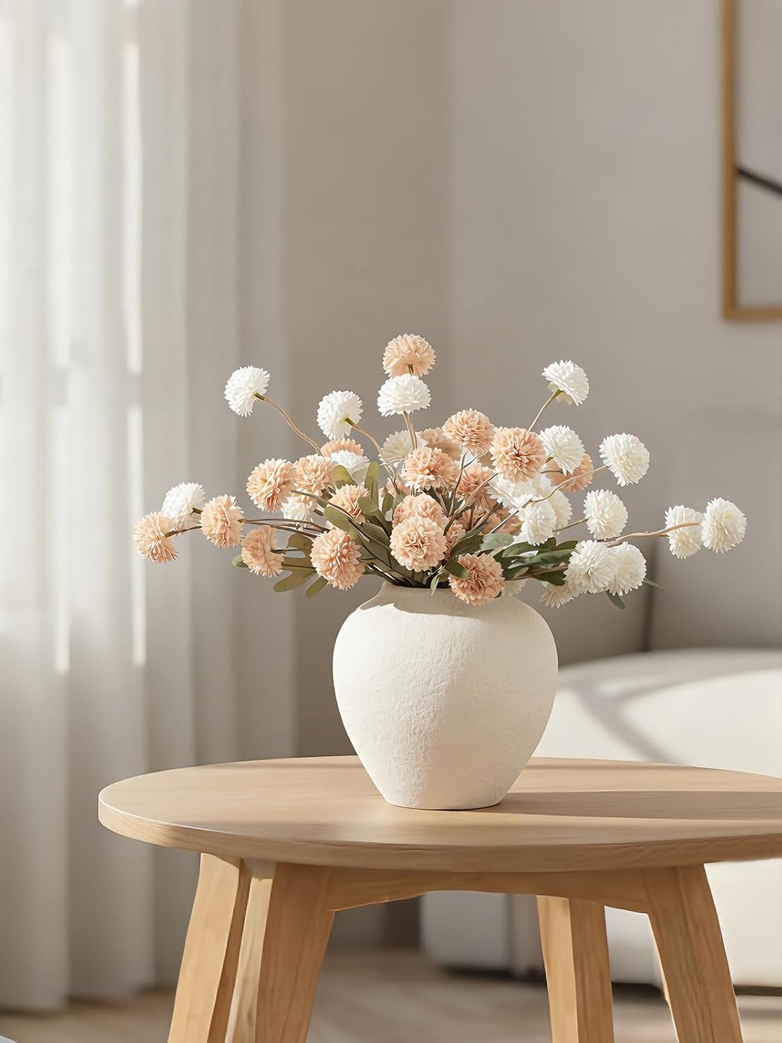 Ceramic Flower Vase Home Decor - Small Farmhouse Table Vases Rustic Vintage Living Room Kitchen Bedroom Decorations for House Book Shelf Office Coffee Desk Dining Fireplace (6" Rustic)