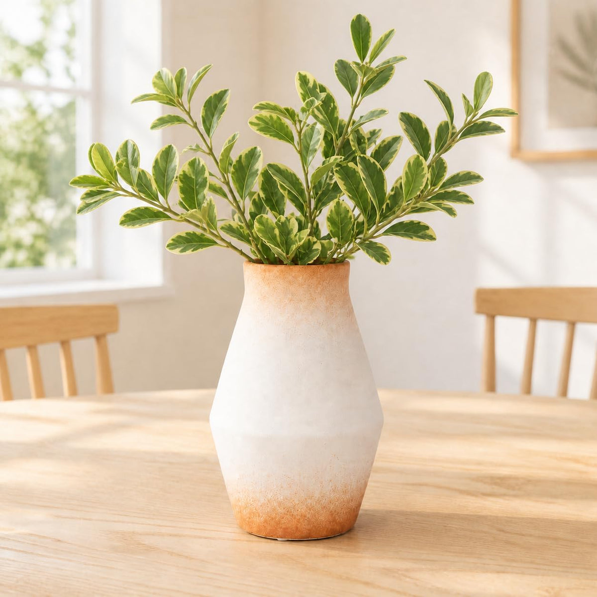 Rustic Farmhouse Ceramic Vase, 10 Inch