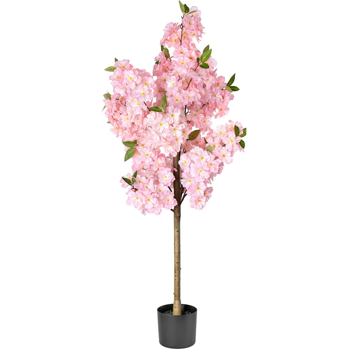 Cherry Blossom Tree 4FT Artificial Plants Indoor - Reinforced Spiral Connection Base & Anti-Shedding Silk Sakura Flowers, Faux Pink Tree for Living Room Home Office Bedroom Decor