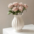 White Ceramic Flower Vase for Modern Home Décor, 7.5 Inch