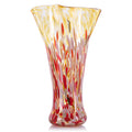 LCCCK 9.0" H Teal Glass Vases for Flower, Unique Hand Blown Glass Vase