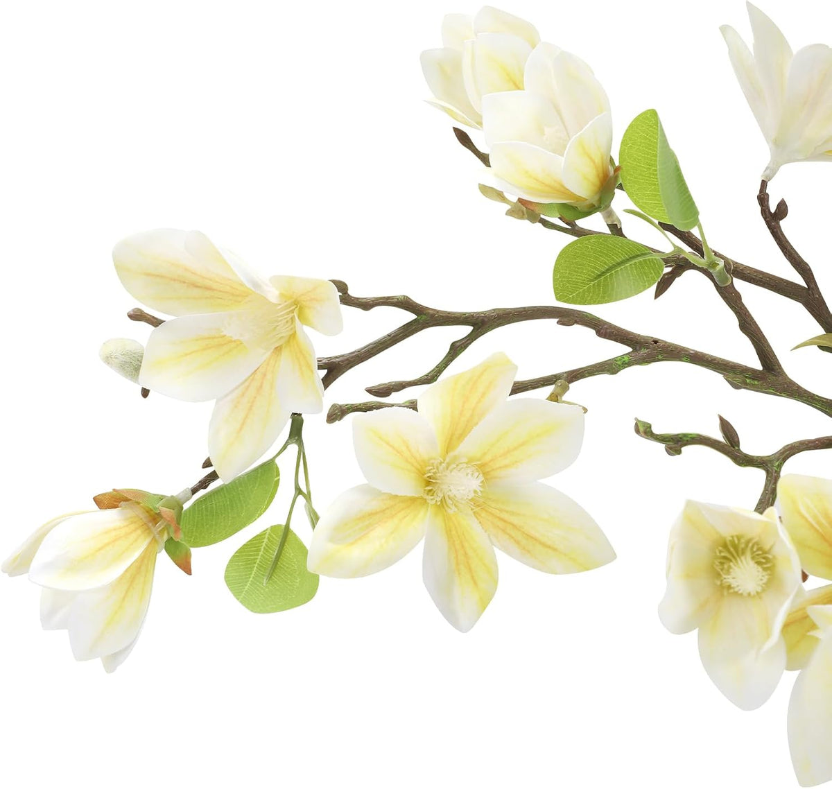 4FT Faux Magnolia Tree in Black Pot, White Artificial Plant for Home, Room