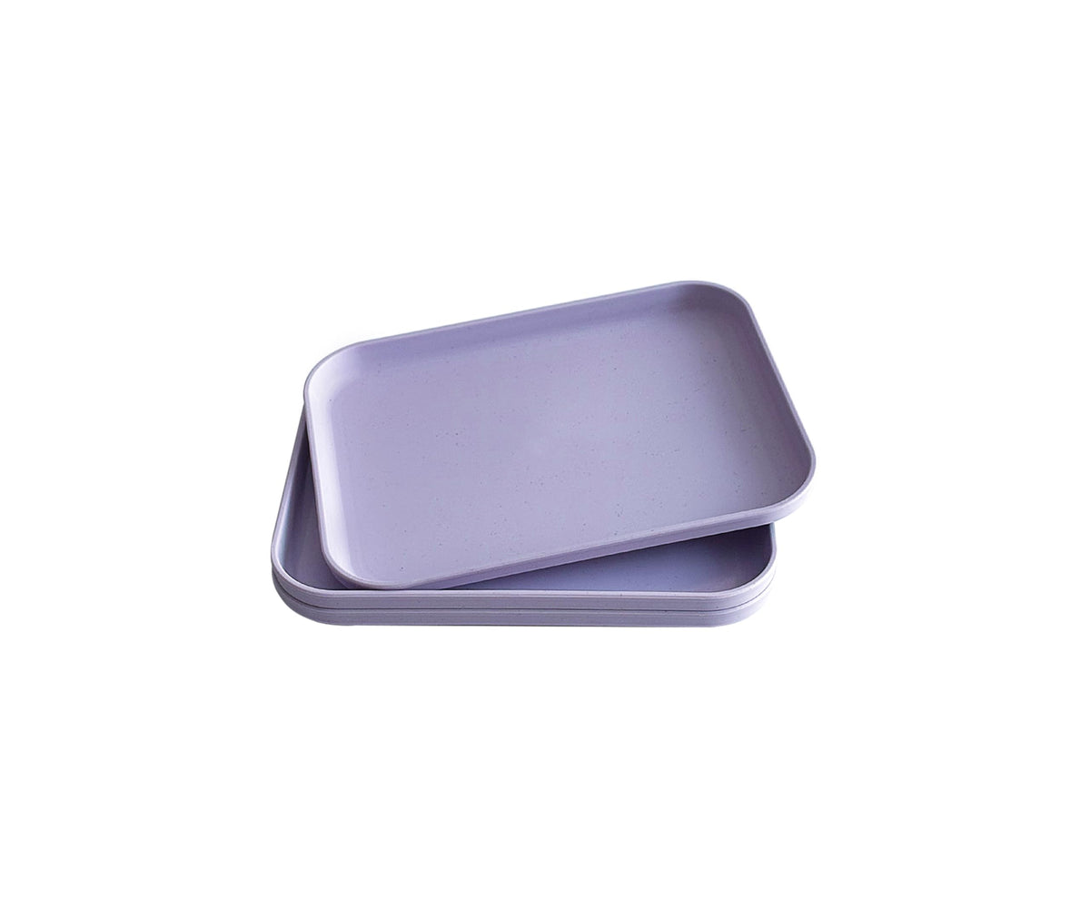 Small Tray 3 Pack, Blue 7.8 inch Wheat Straw Plastic Plates