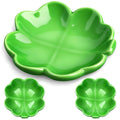 St. Patrick's Day Four-Leaf Clovers Ceramic Tray St. Patrick's Day Green Leaf Ring Dish for Irish Shamrock Accessories Irish Festival Party Supplies