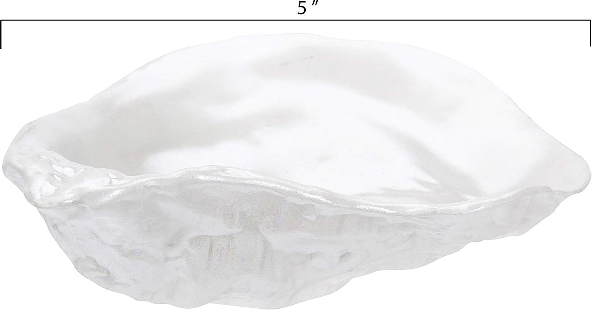 Creative Co-Op White Ceramic Shell Shaped Dish