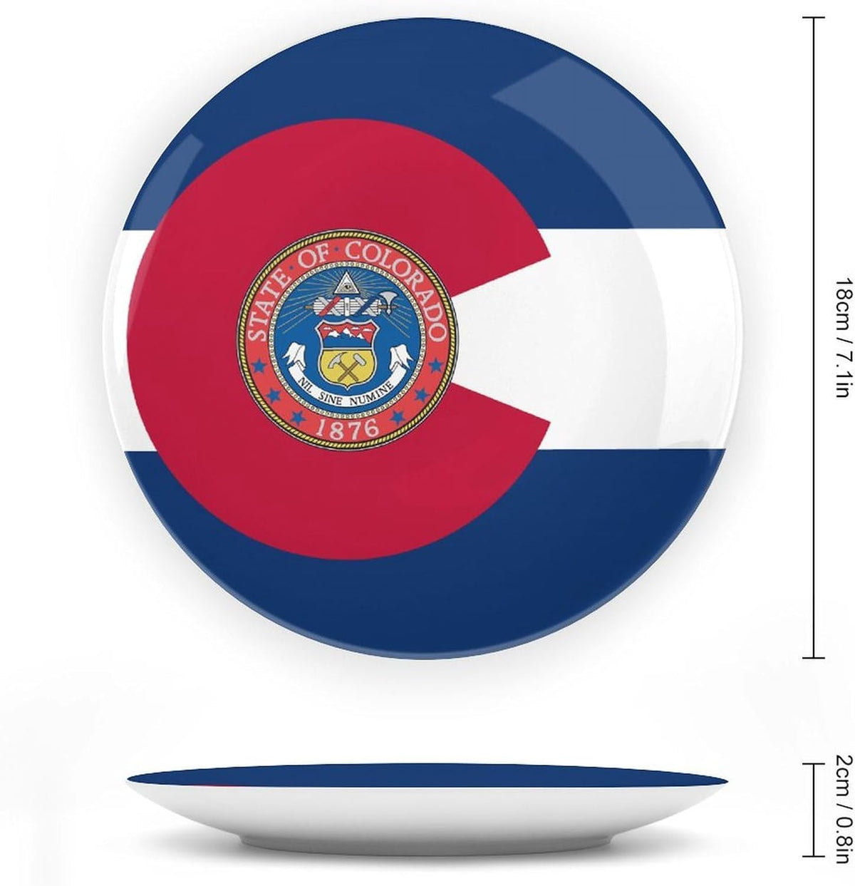 Colorado Flag Modern Decorative Plate Ceramic Ornaments 7inch