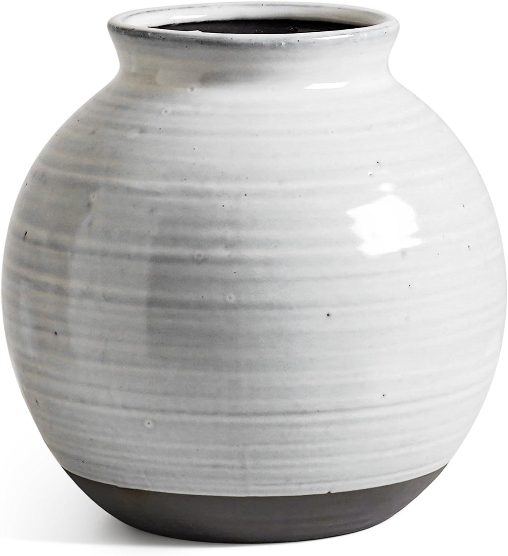 LE TAUCI Ceramic Vase, 9 Inch, Large Vase, Decorative Vase, Grey Vase