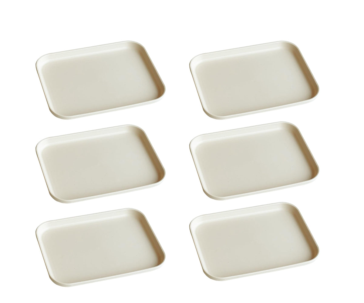 Small Tray 3 Pack, Blue 7.8 inch Wheat Straw Plastic Plates