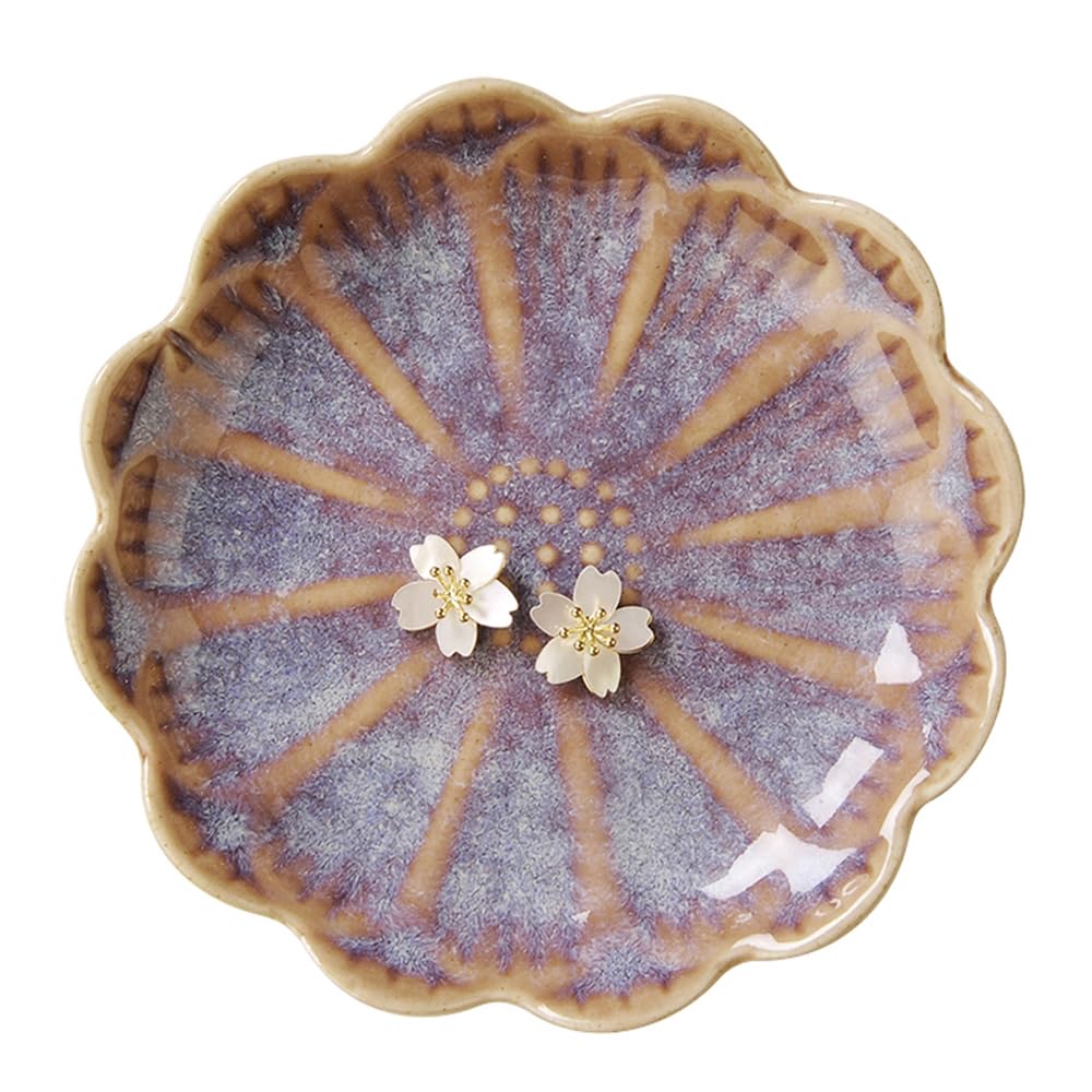 JAMEND CLXP Lotus Leaf Shape Decorative Ring Tray, Small Key Bowl, Ceramic Trinket Tray Jewelry Dish Organizing Necklace Earrings, Home Decoration for Mom Best Friend Sister, Pink.