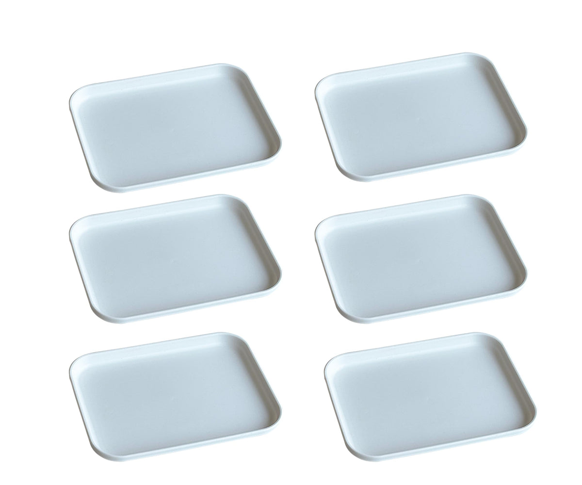 Small Tray 3 Pack, Blue 7.8 inch Wheat Straw Plastic Plates