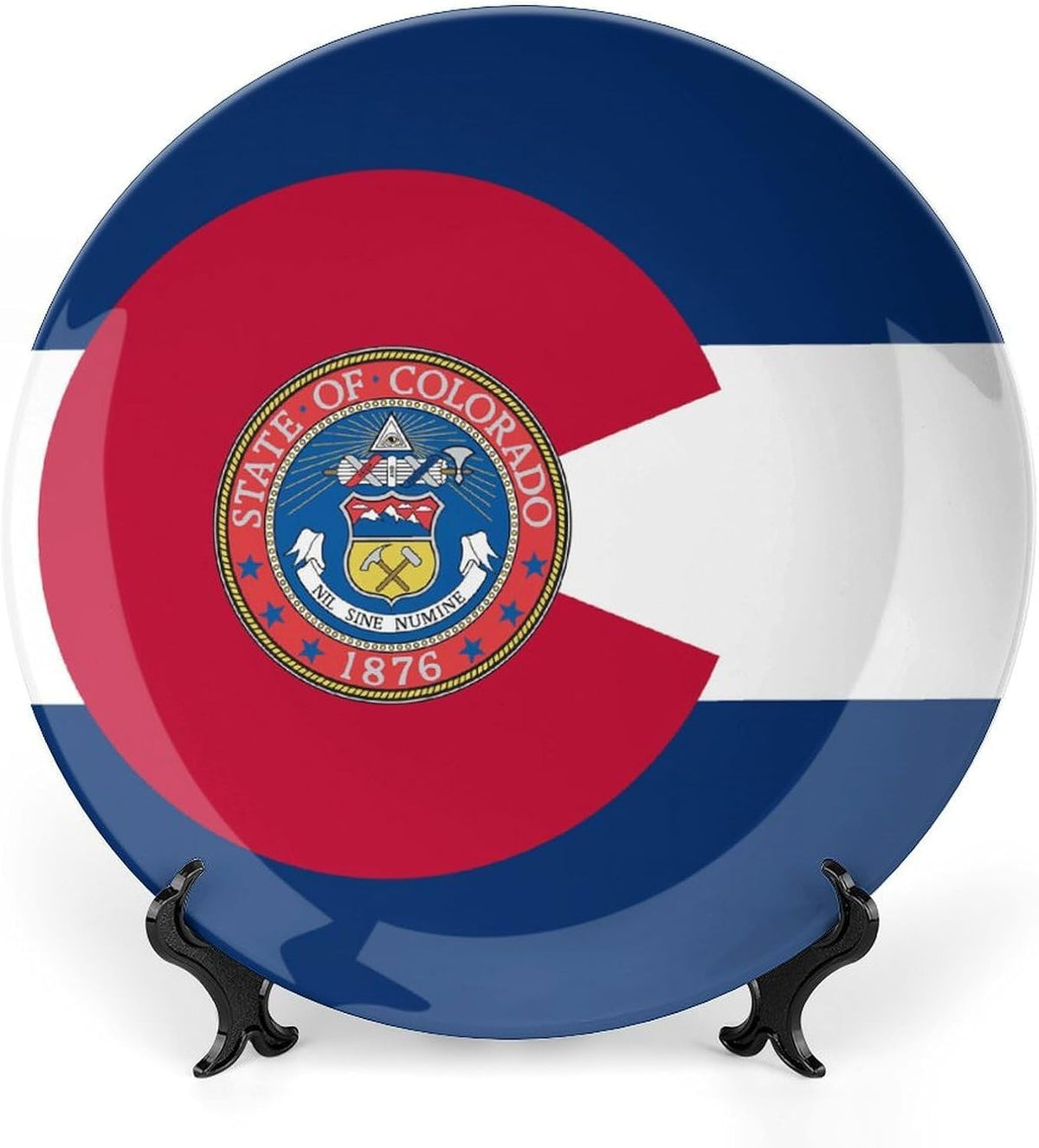 Colorado Flag Modern Decorative Plate Ceramic Ornaments 7inch