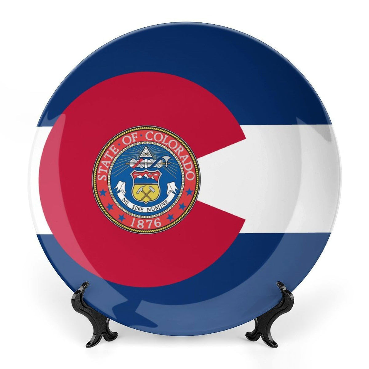 Colorado Flag Modern Decorative Plate Ceramic Ornaments 7inch