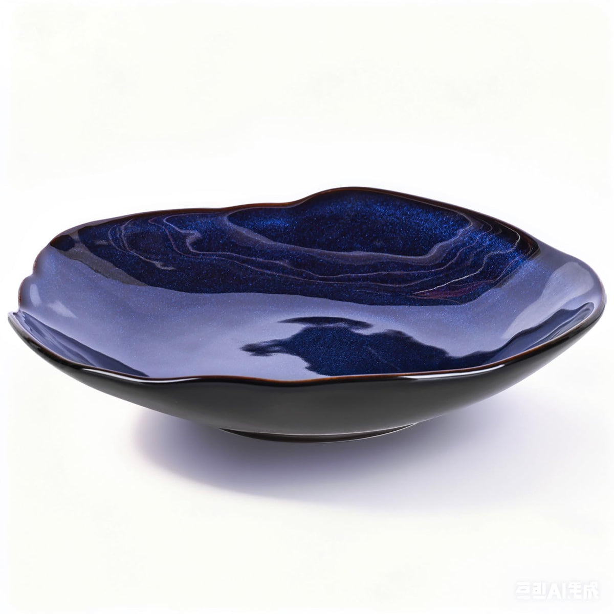 Blue Ceramic Decorative Bowl –10.4" Small Trinket Dish, Fruit Bowl, Candy Dish, Key Bowl for Entryway Table, Jewelry & Ring Dish, Porcelain Catchall Dish for Kitchen, Bedside, Living Room Home Decor