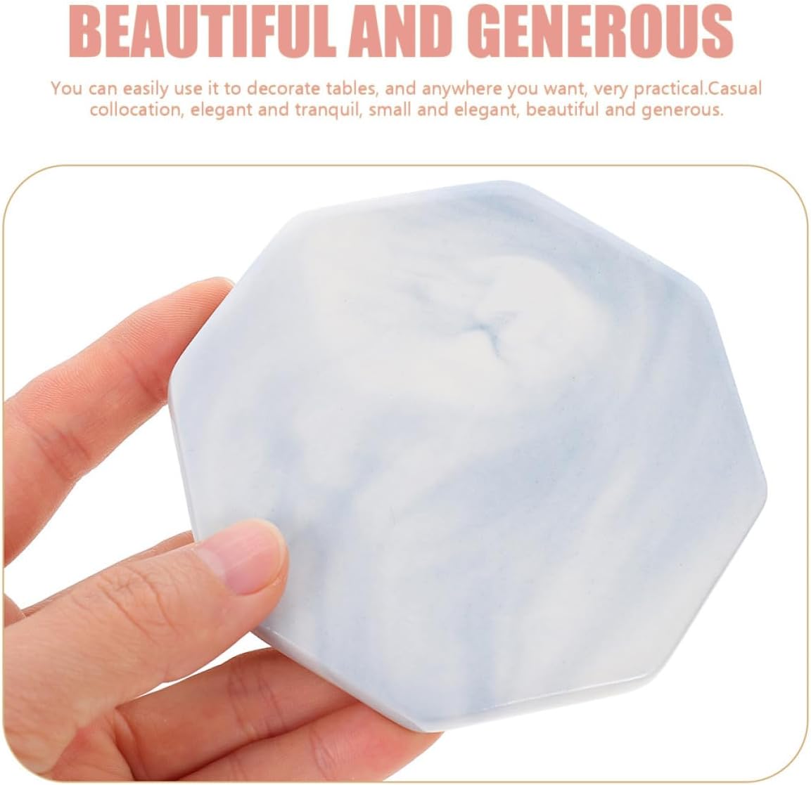 3pcs Marble Pattern Ceramic Drink Coasters for Home Xmas Table Protection