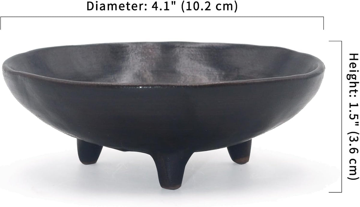 Prayer Offering Ritual Bowl Plate Great for Use Candles Tray Religious Spiritual Gifts （Black Praying）