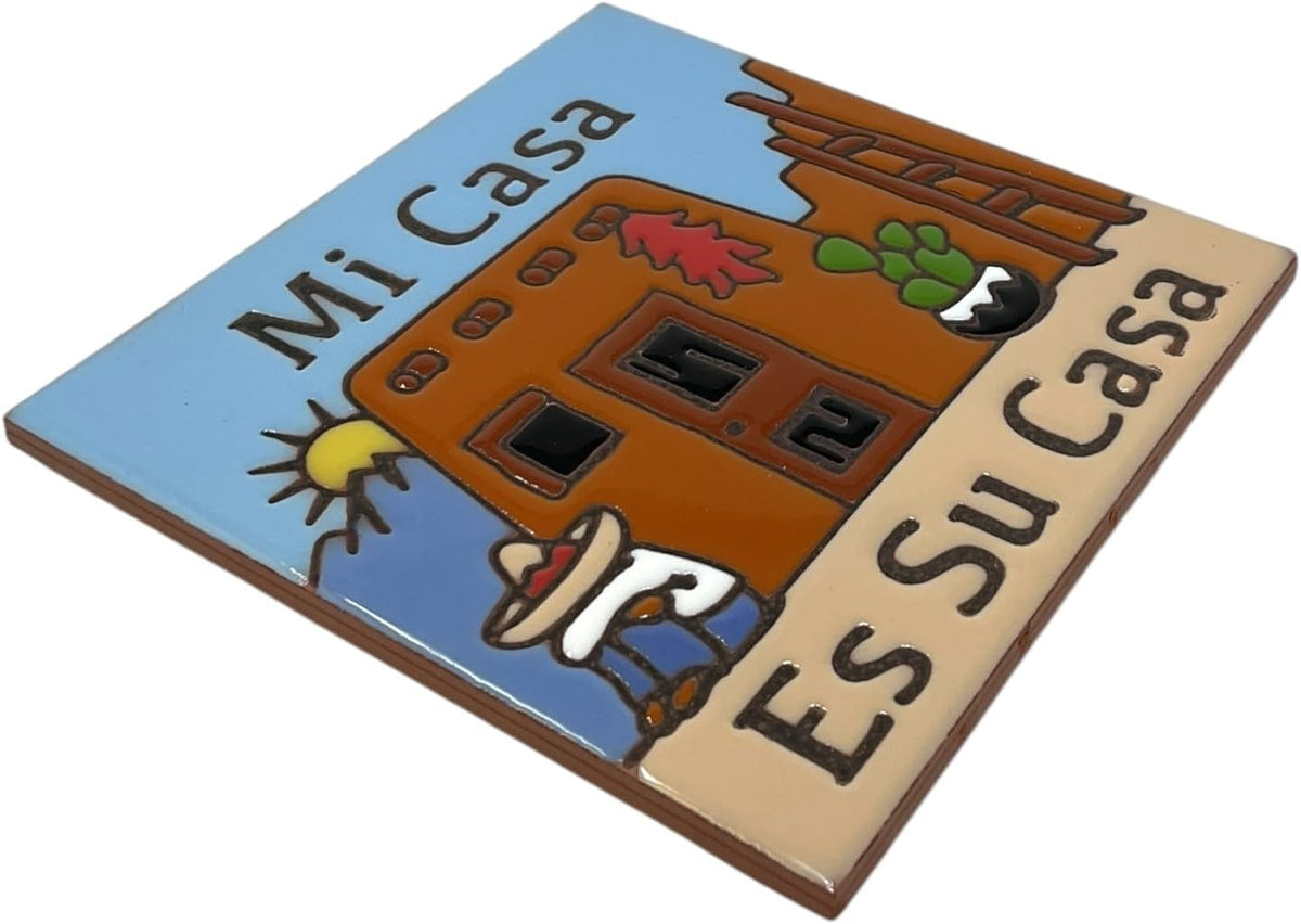 6" x 6" Ceramic Designer Tile MI CASA ES SU CASA