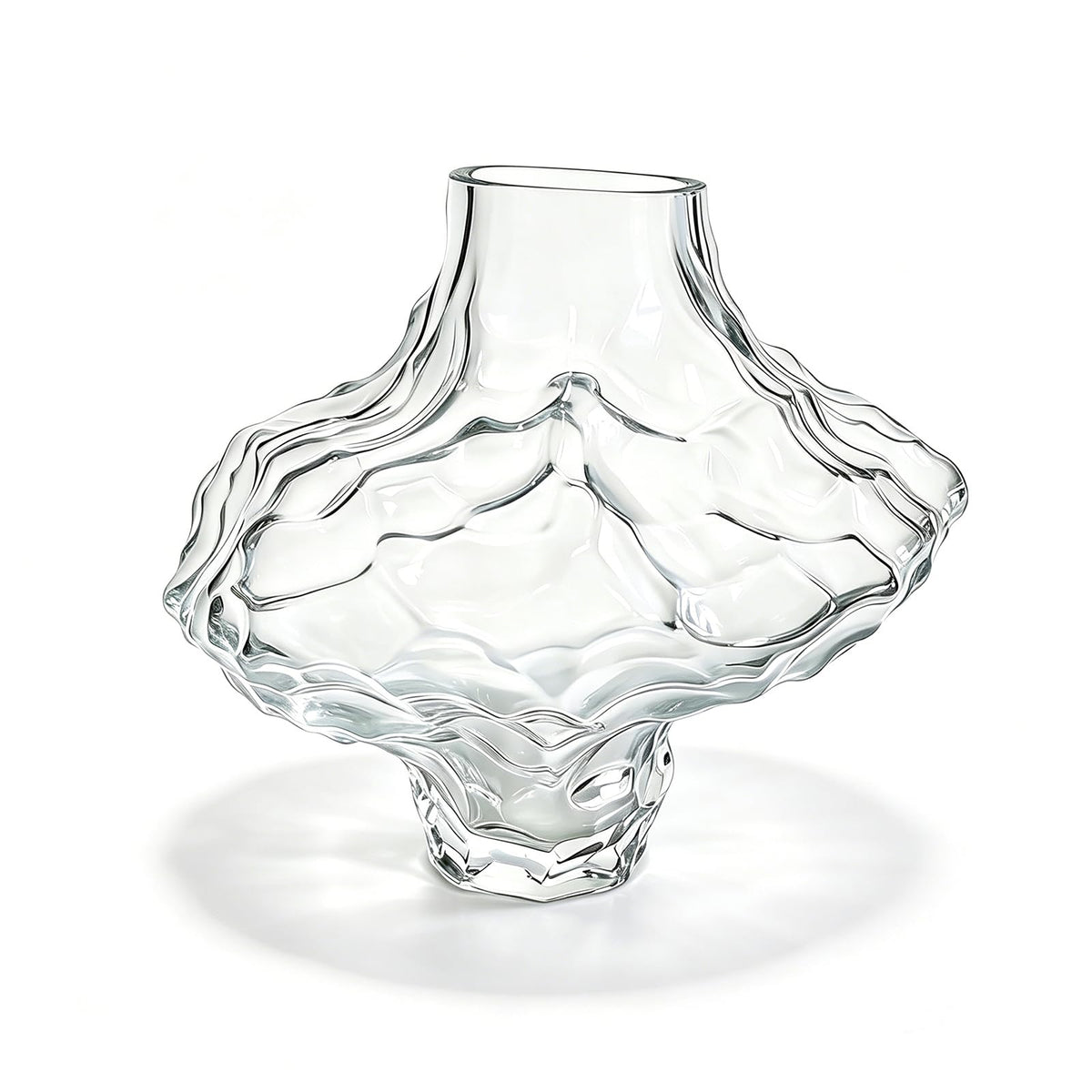 Glass Vase, Black Glass Vase Modern Clear Flower Vases 6.29 Inch, Thickened Glass Vases for Centerpieces, Minimalist Decorative Vase for Living Room Kitchen Office Wedding