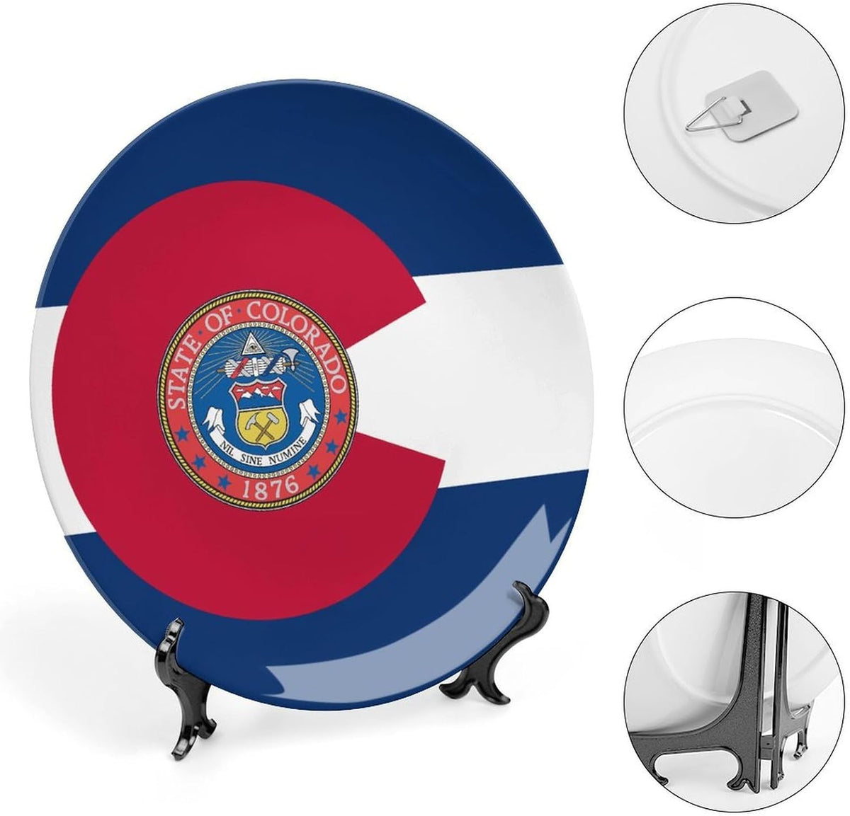 Colorado Flag Modern Decorative Plate Ceramic Ornaments 7inch