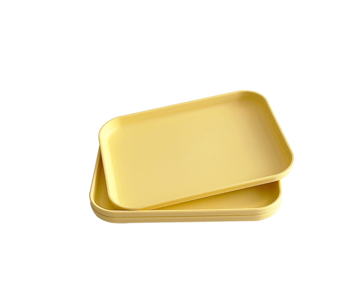 Small Tray 3 Pack, Blue 7.8 inch Wheat Straw Plastic Plates