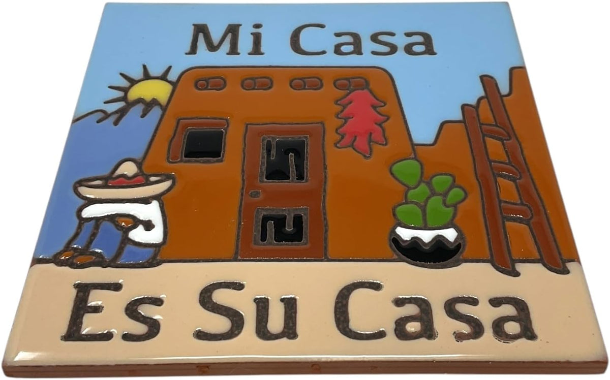 6" x 6" Ceramic Designer Tile MI CASA ES SU CASA