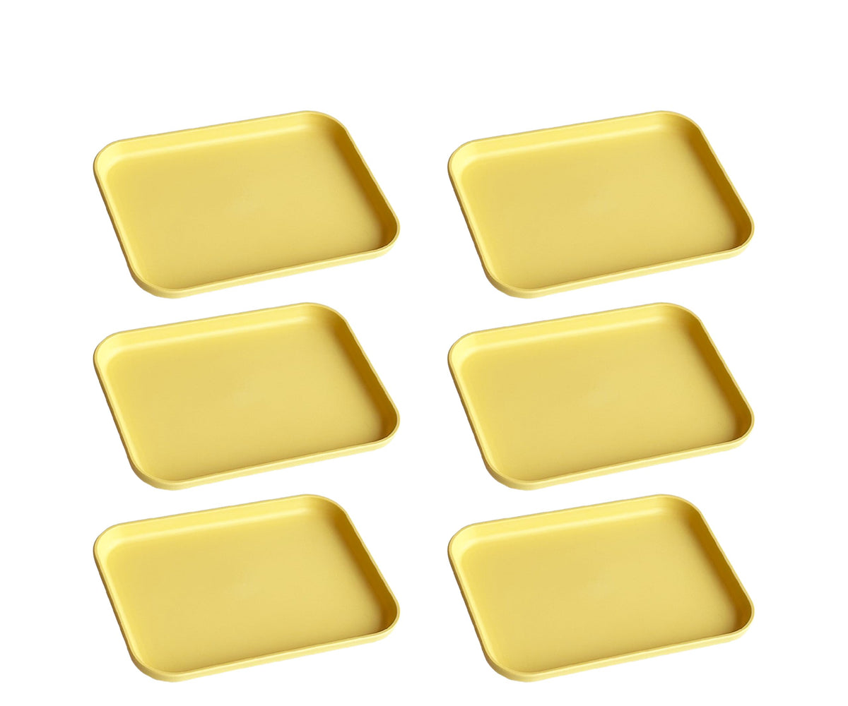 Small Tray 3 Pack, Blue 7.8 inch Wheat Straw Plastic Plates