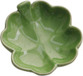 St. Patrick's Day Four-Leaf Clovers Ceramic Tray 3.74 × 3.94inch Shamrock Candy Dish Small Size Serving Tray Food Fruit Snack Storage Appetizer Platters for Irish Themed Festival Party Supplies